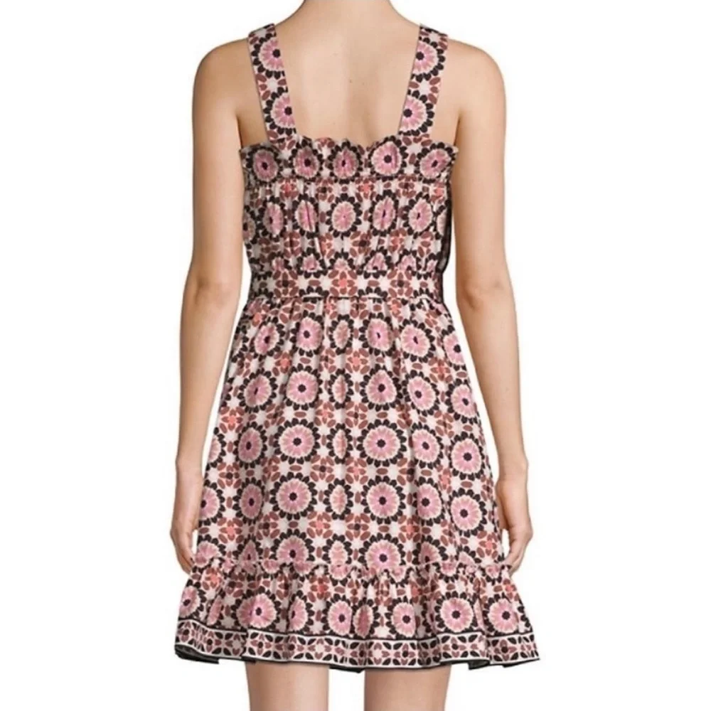 Kate Spade 0 Floral Mosaic Poplin Dress NJMU8968 By The Pool Tank Mini Dress